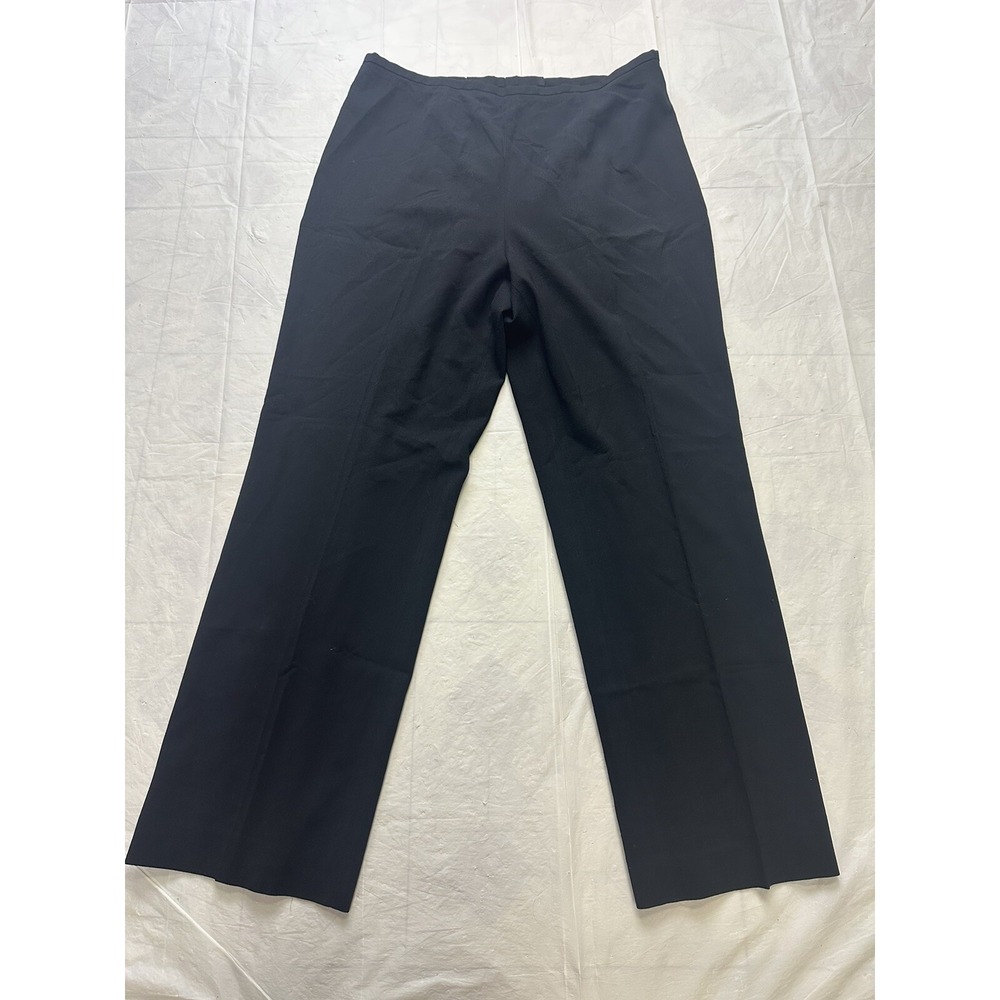 Escada Wool Blend Trouser Dress Pants Size 42 / US 8 Black Saks Fifth Avenue